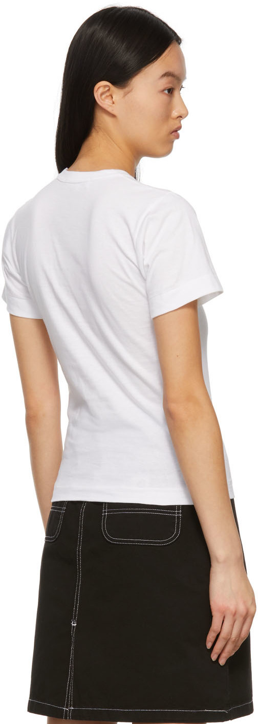Comme Des Garçons Play Printed T-shirt With Round Collar Pattern In White