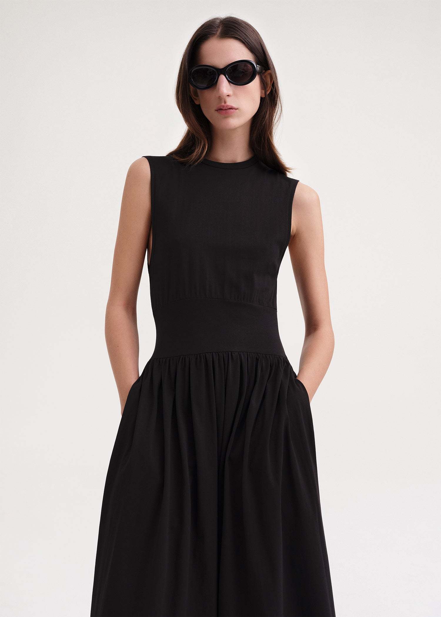 Totême Toteme Women Black Organic Jersey Sleeveless Tee Dress In Black