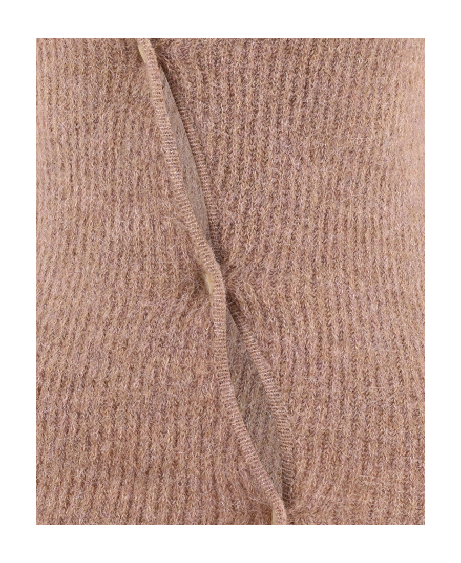 Jacquemus Pau Asymmetric Knitted Cardigan In Nude