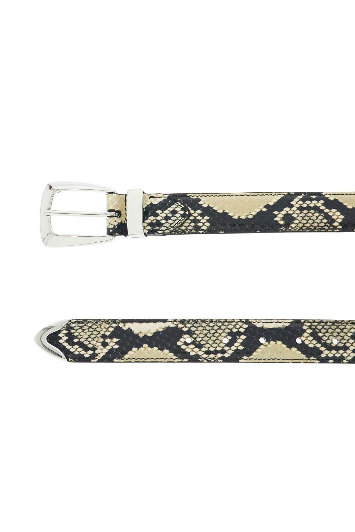 Khaite Benny Belt In Python Embossed In Multicolor