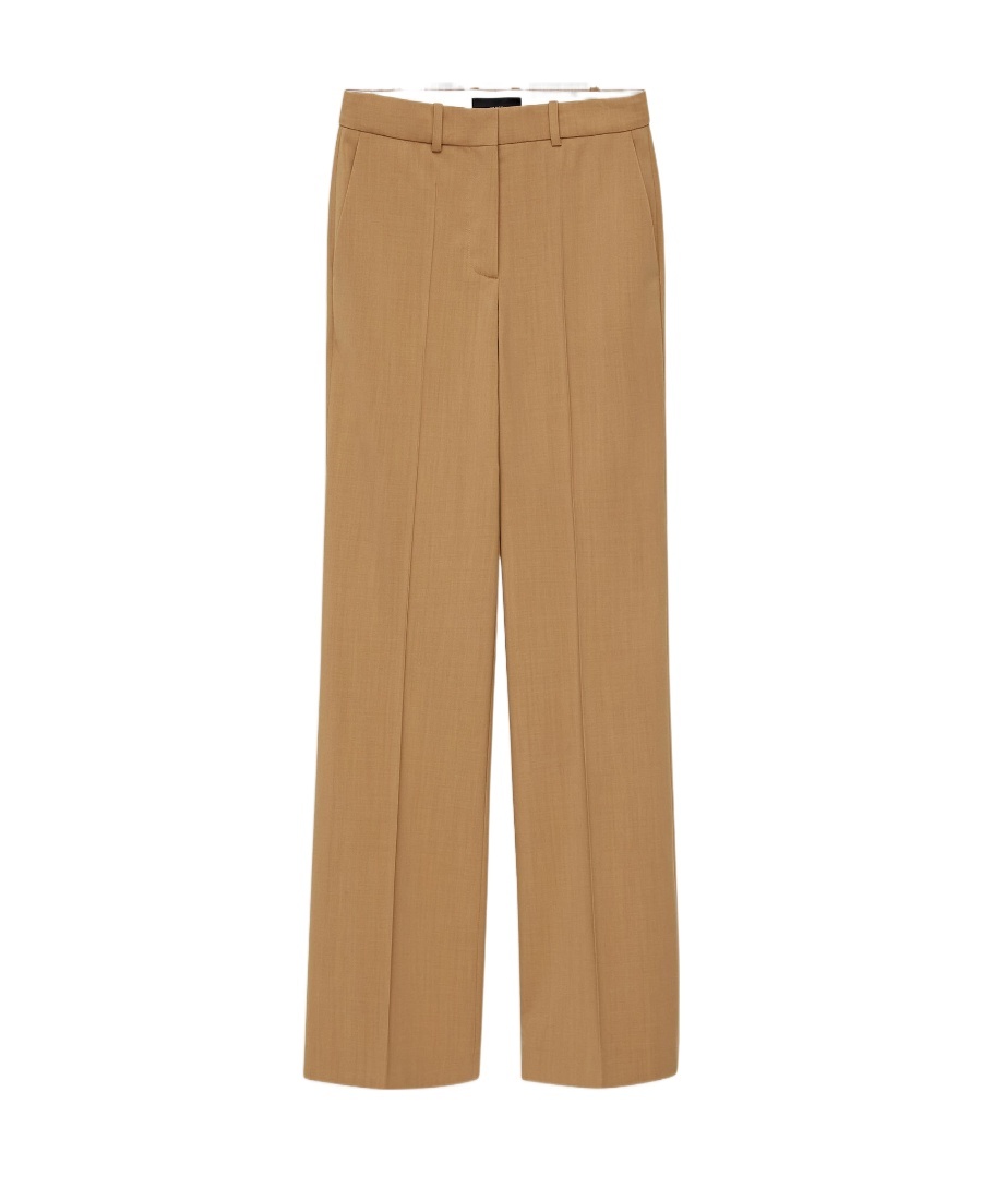 Joseph Straight-leg Virgin-wool Trousers In Brown