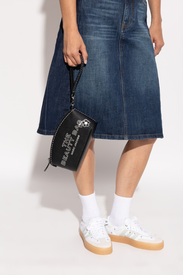 Marc Jacobs Lettering-print Make-up Bag In Black