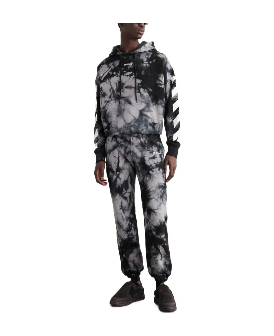 Off-white Marbled Stripe-print Track Pants In Gray