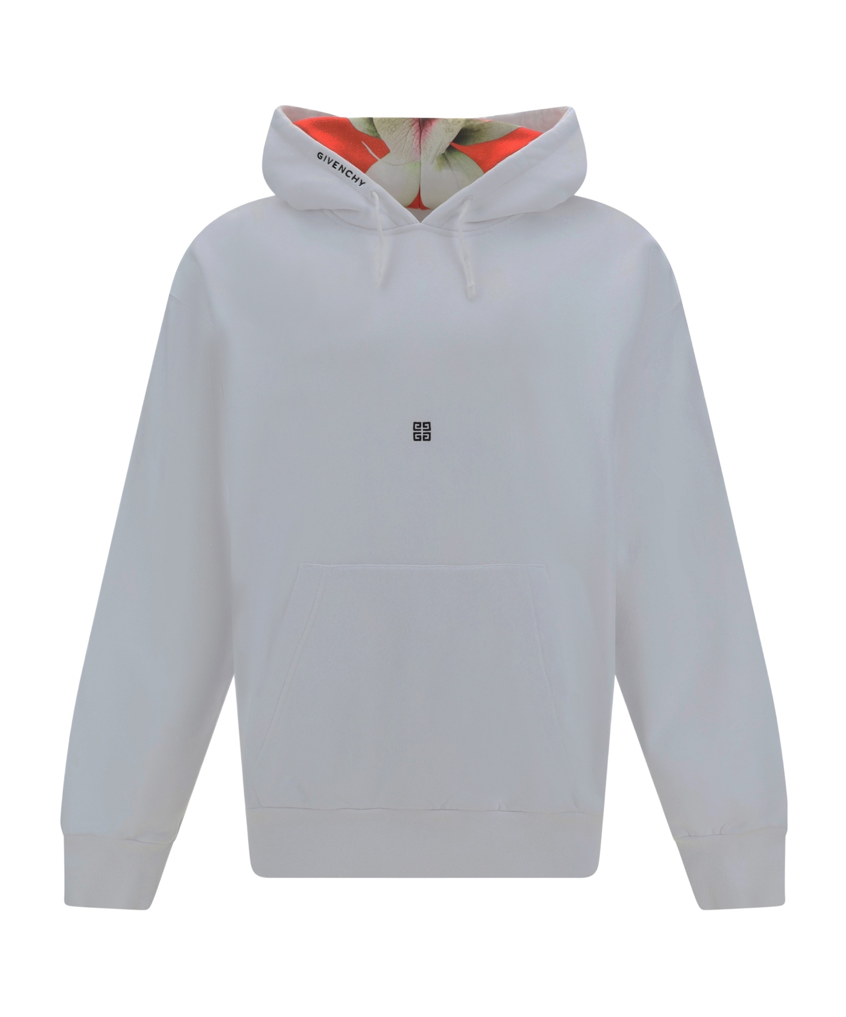 Givenchy 4g Embroidered Drawstring Hoodie In White