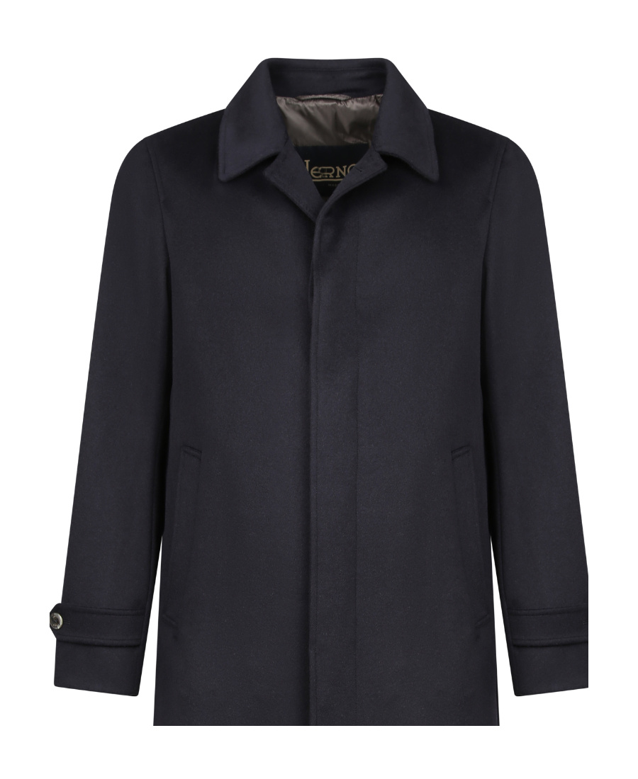 Herno Single-breasted Long-sleeved Coat In Black