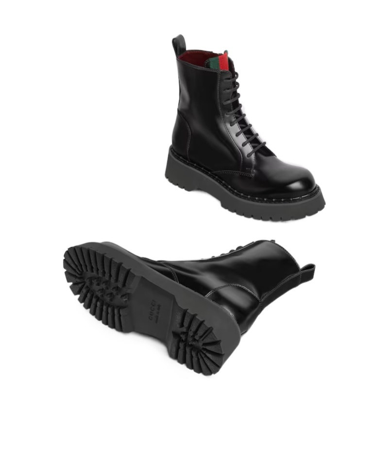 Shop Gucci Women's Ankle Boot With Web In Black