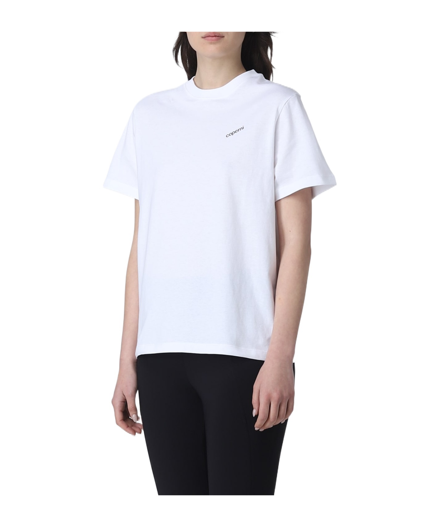 Coperni Short-sleeved Round Collar T-shirt In White
