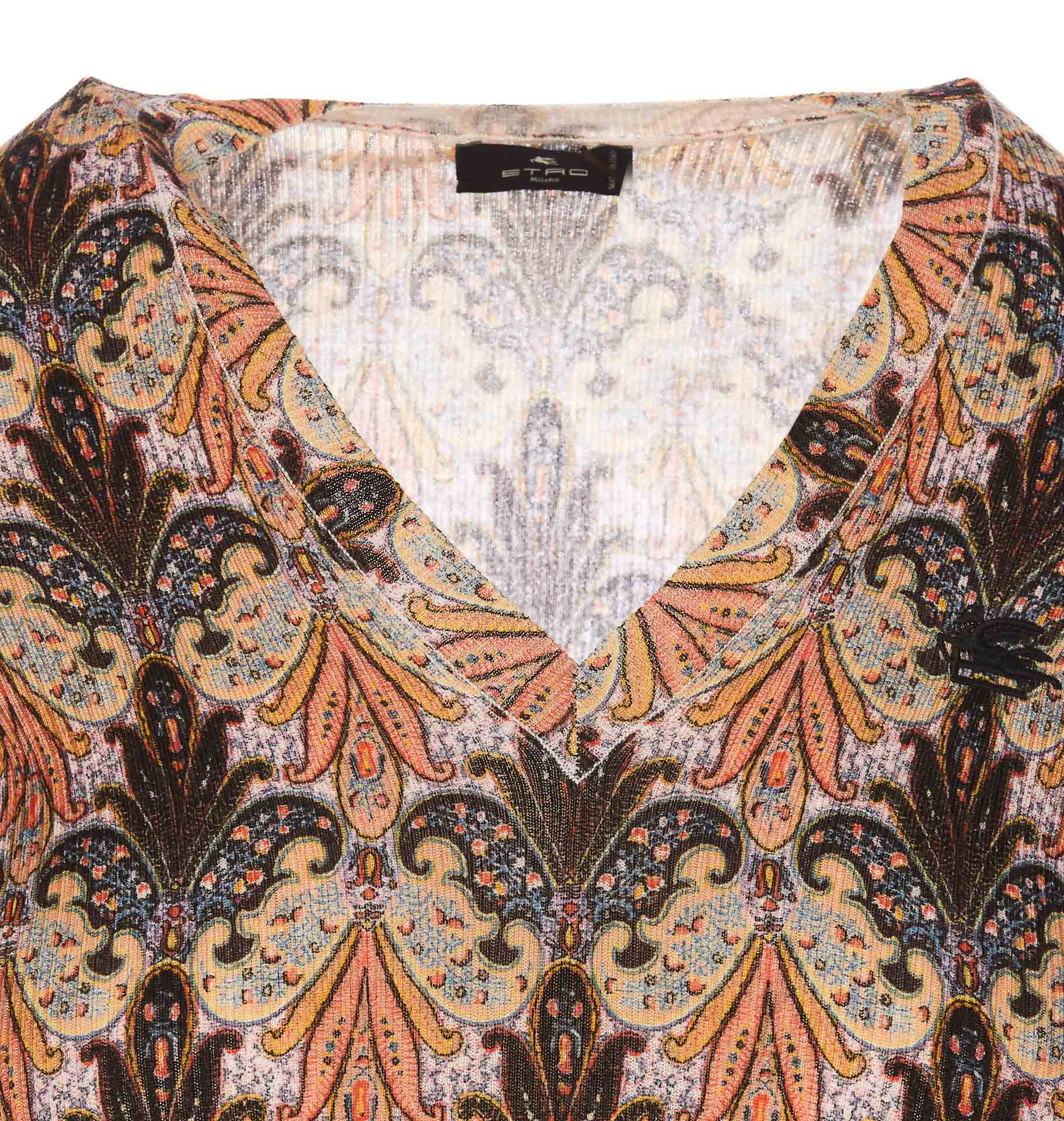 Etro Printed Wool Jumper In Brown
