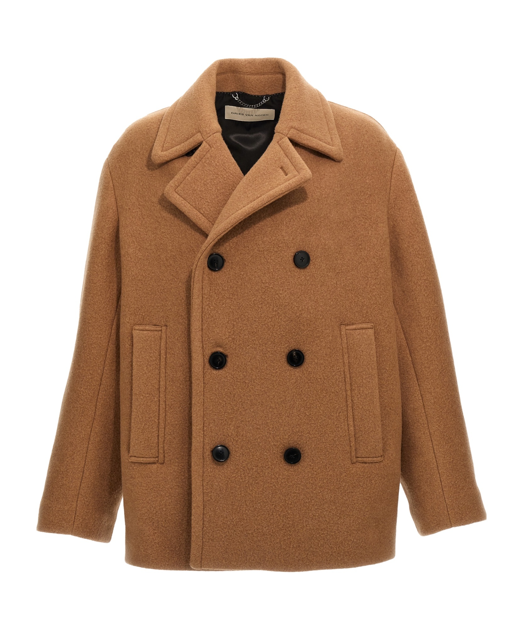 Dries Van Noten Wool Coat For Men In Brown