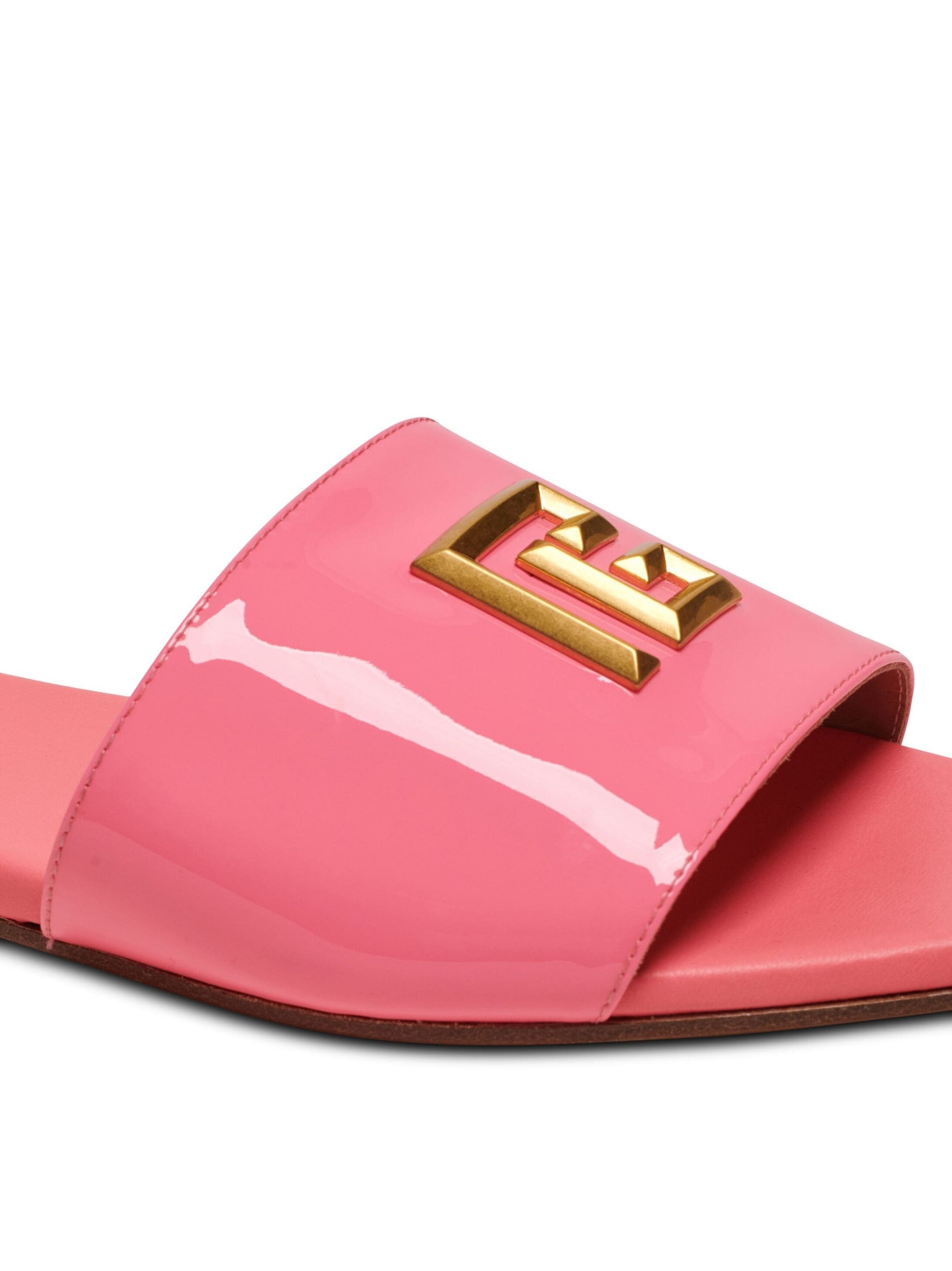 Shop Balmain Dafne Patent Leather Mules In Pink