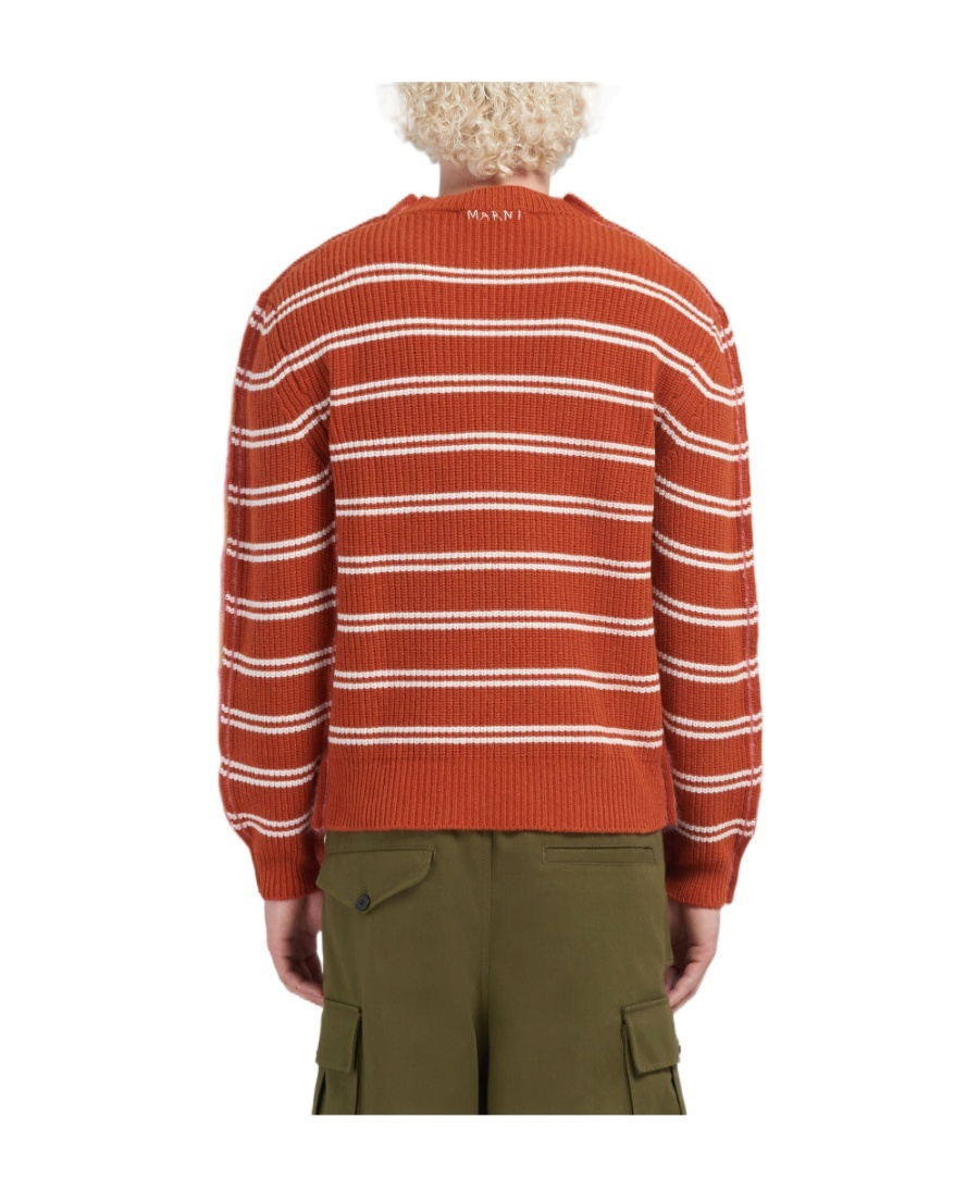Marni Stripe-print Knit Jumper In Pink