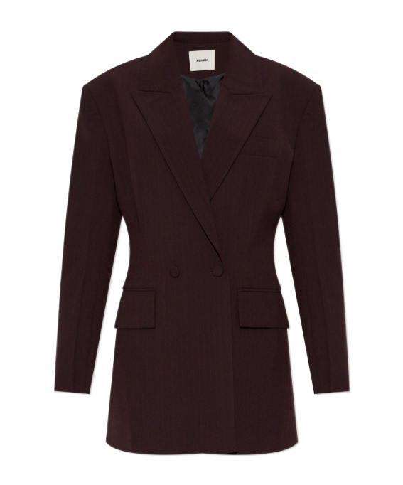 Shop Aeron Blazer With Striped Pattern Design In Black