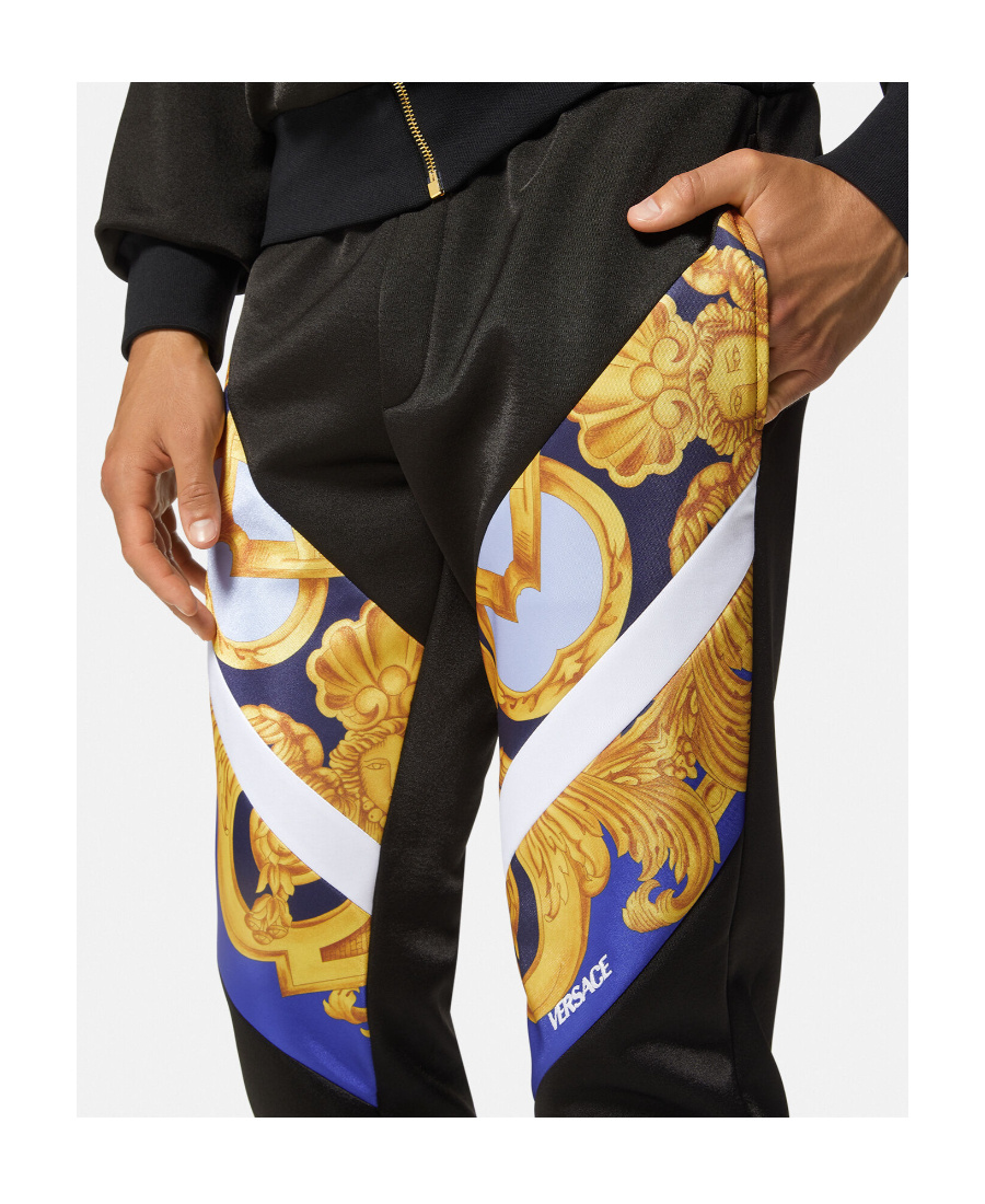 Versace Barocco Print Track Pants In Black
