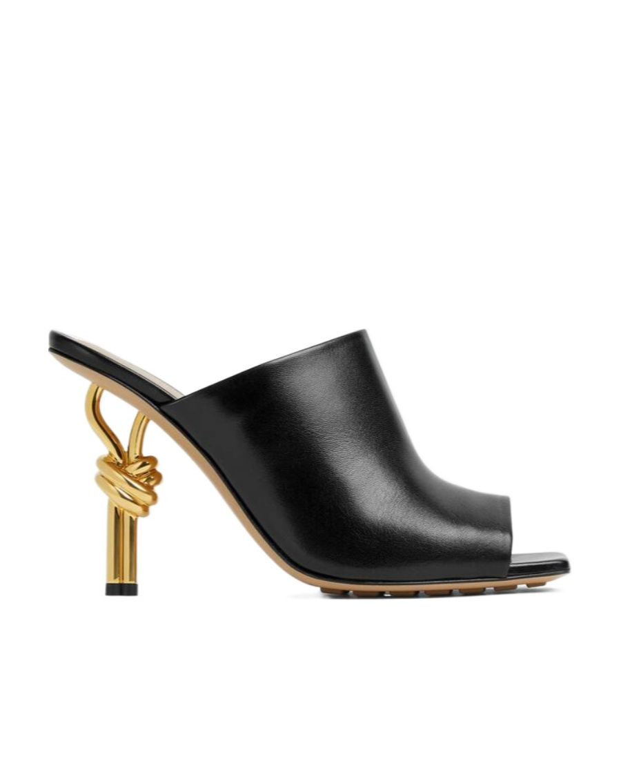 Bottega Veneta Black Open Toe Sandals In Multicolor