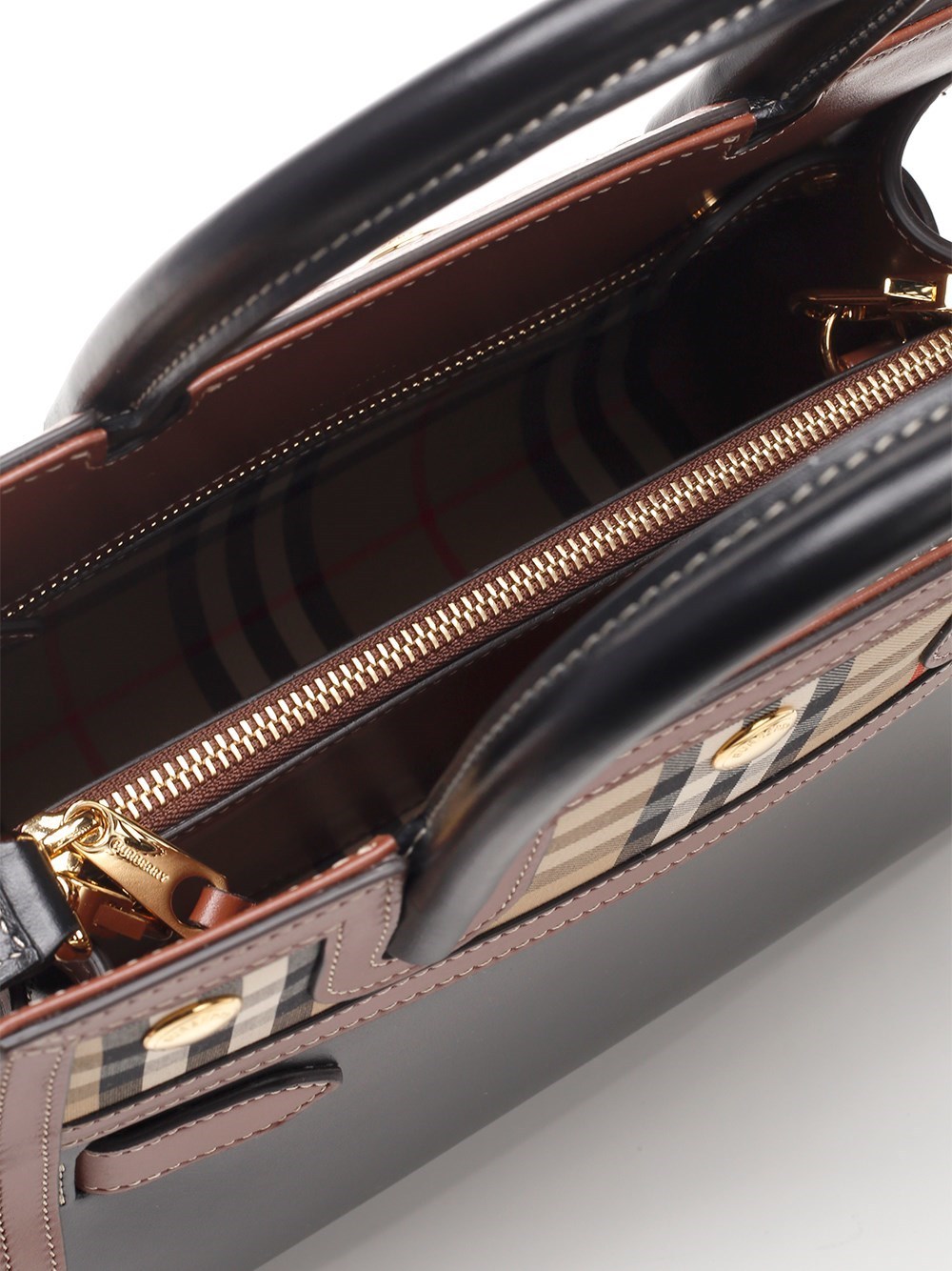 Burberry Mini Two-handle Title Bag In Black