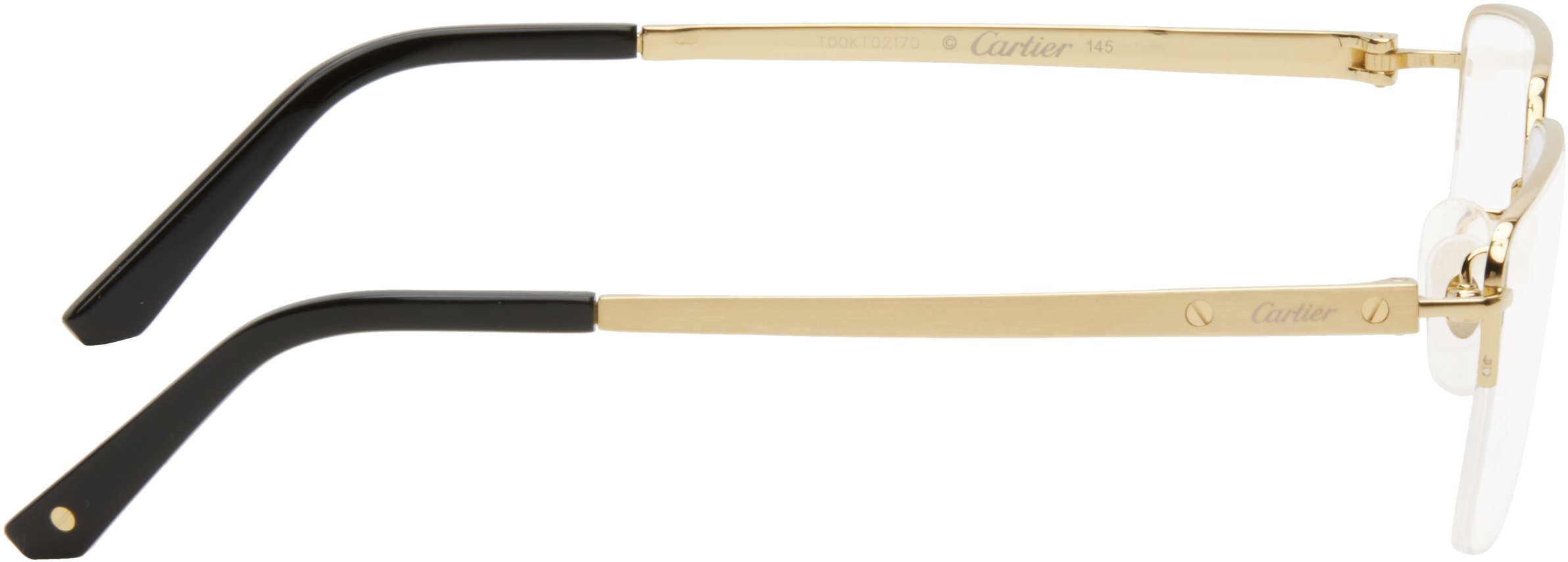 Cartier Rectangular Frame Glasses In Gold