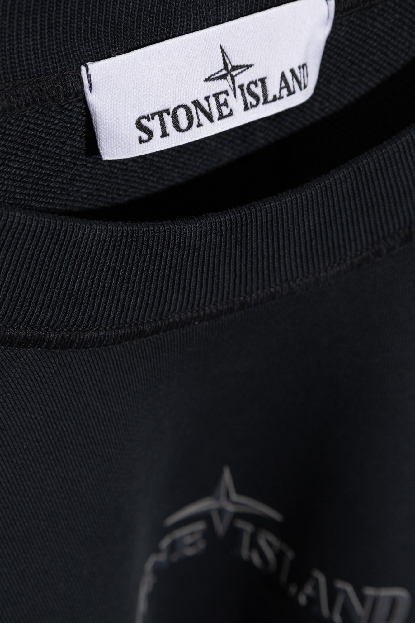 Stone Island Logo-print Cotton Sweatshirt In Blue
