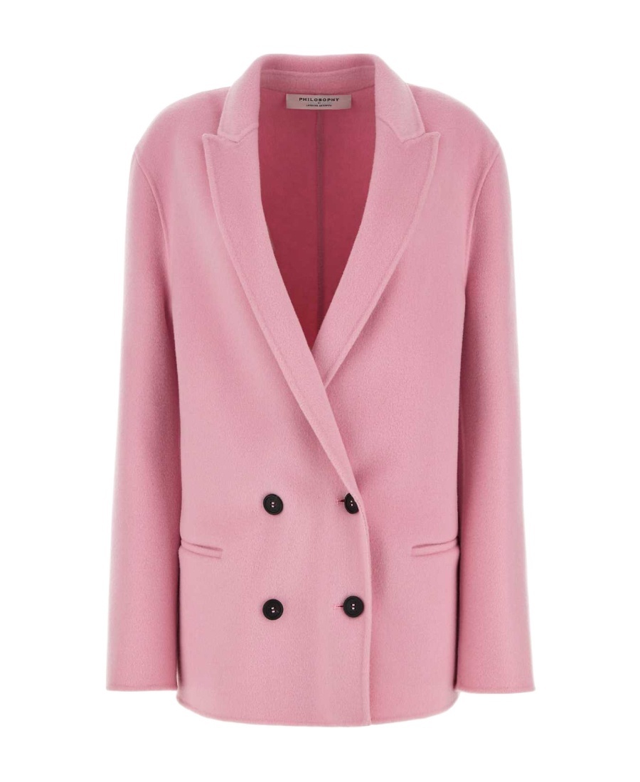 Shop Philosophy Di Lorenzo Serafini Wool Blazer In Pink