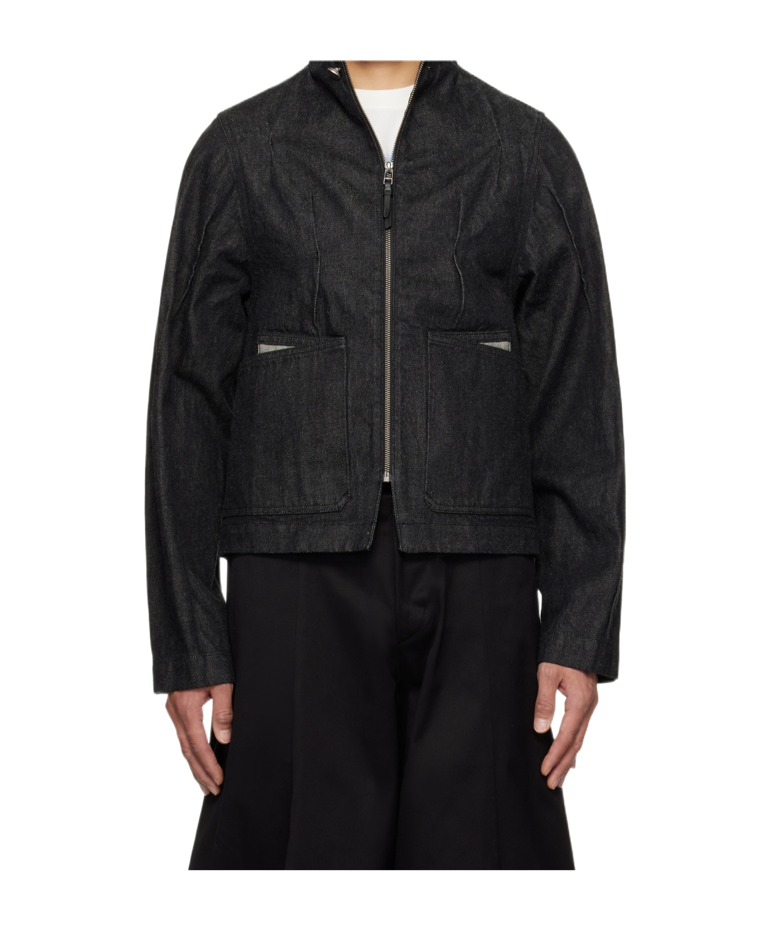 Ader Error Long Sleeve Denim Jacket In Black