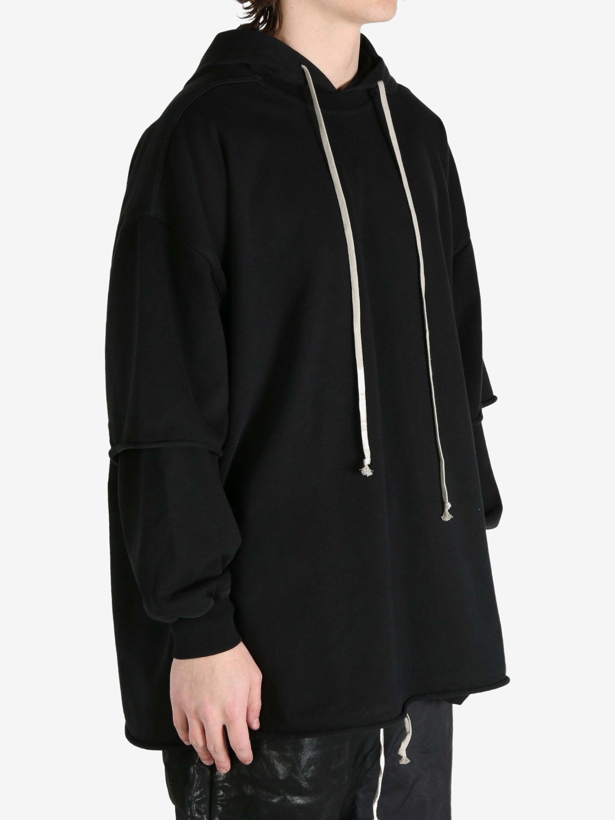 Rick Owens Drkshdw Long-sleeved Hoodie In Black