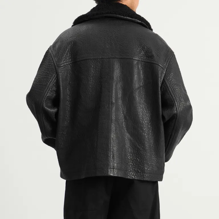 Studio Nicholson Wool Collar Casual Jacket In Black