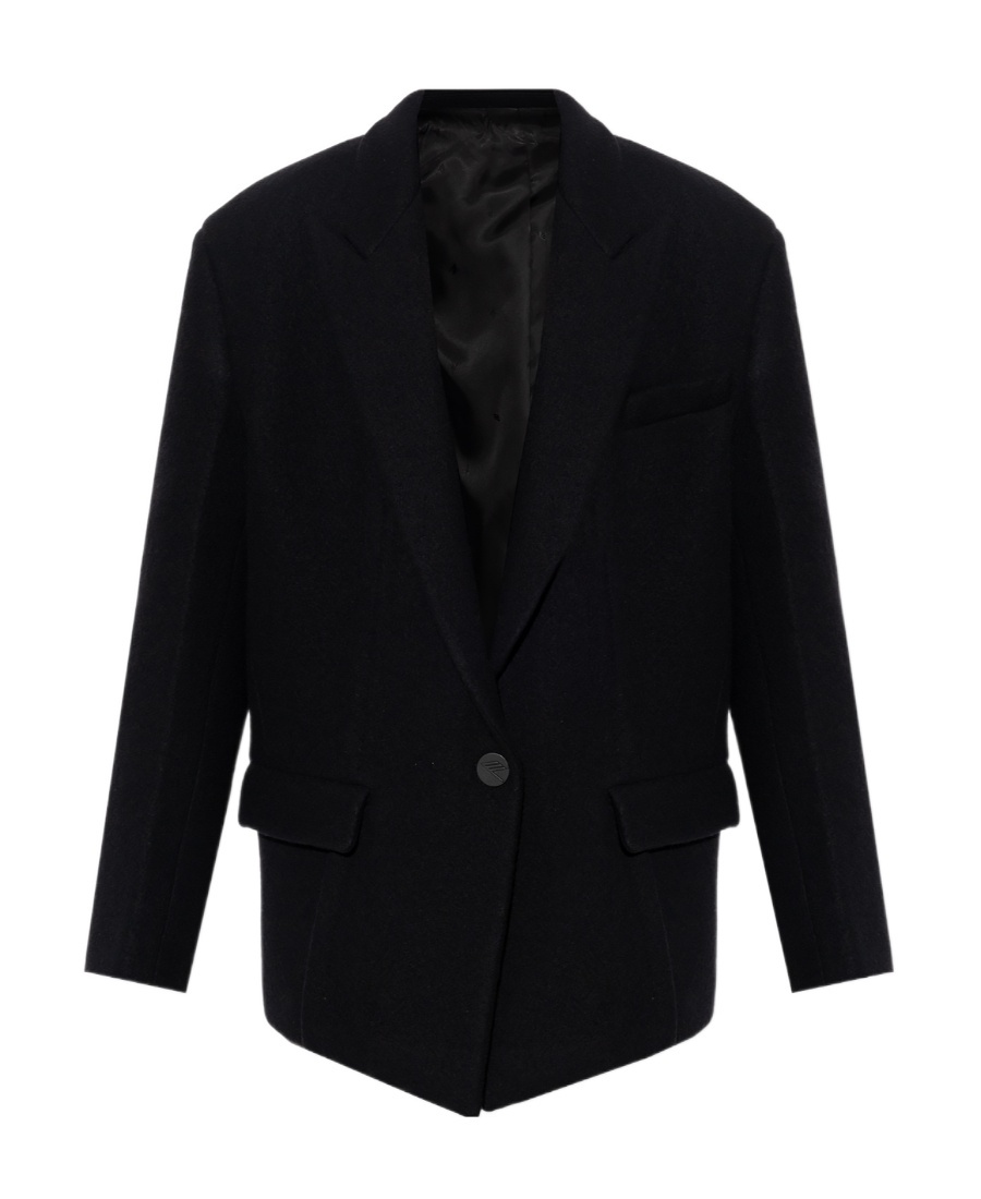 Attico The Glen Oversized Short Coat In Black