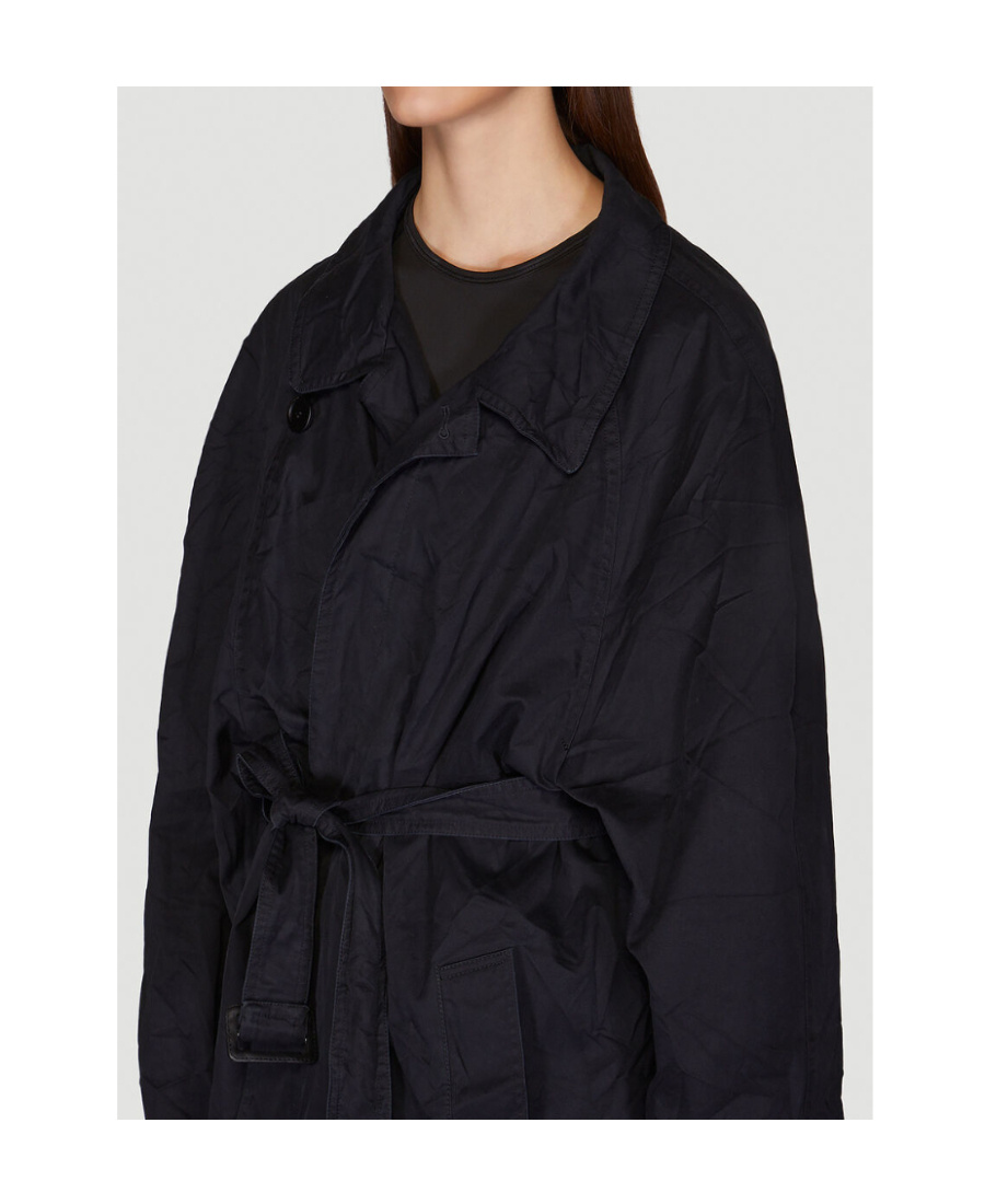 Balenciaga Unifit Trench Coat In Black