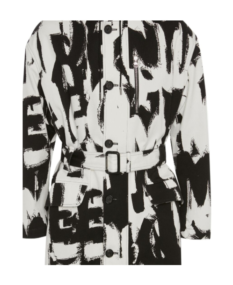 Alexander Mcqueen All-over Logo Print Parka In Black