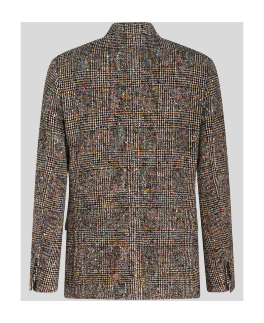 Etro Check Pattern Notch Lapel Jacket With Front Pockets In Brown