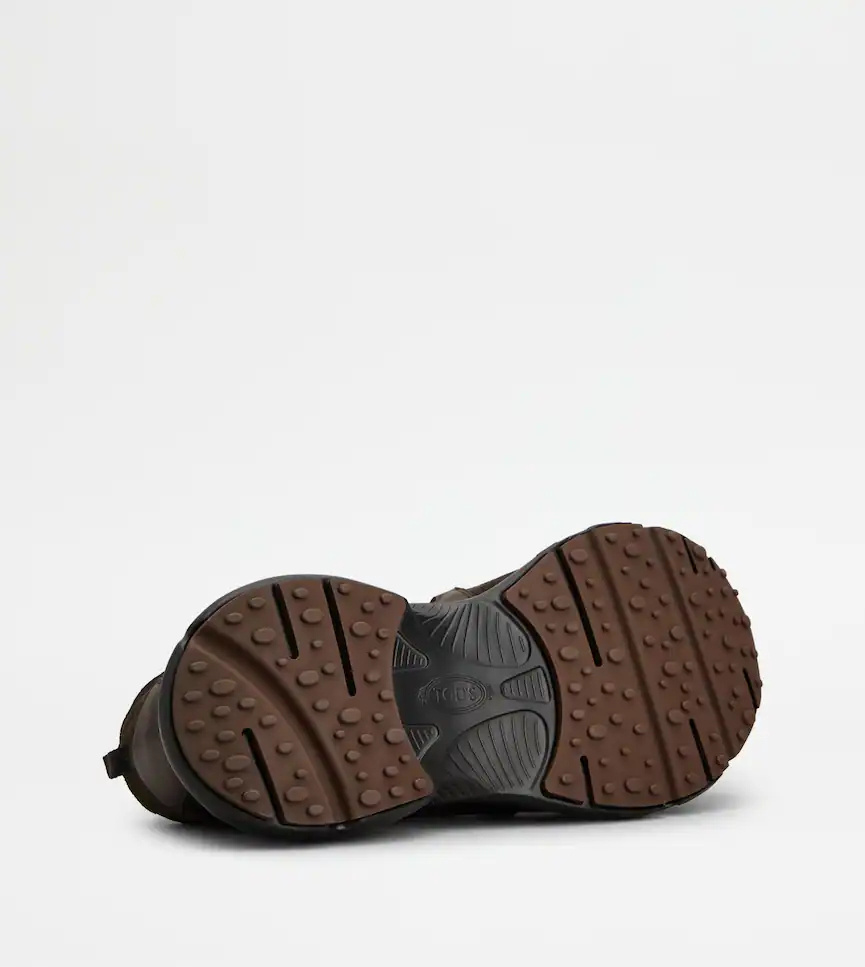 Tod's Sneakers In Pelle E Tessuto Tecnico In Black