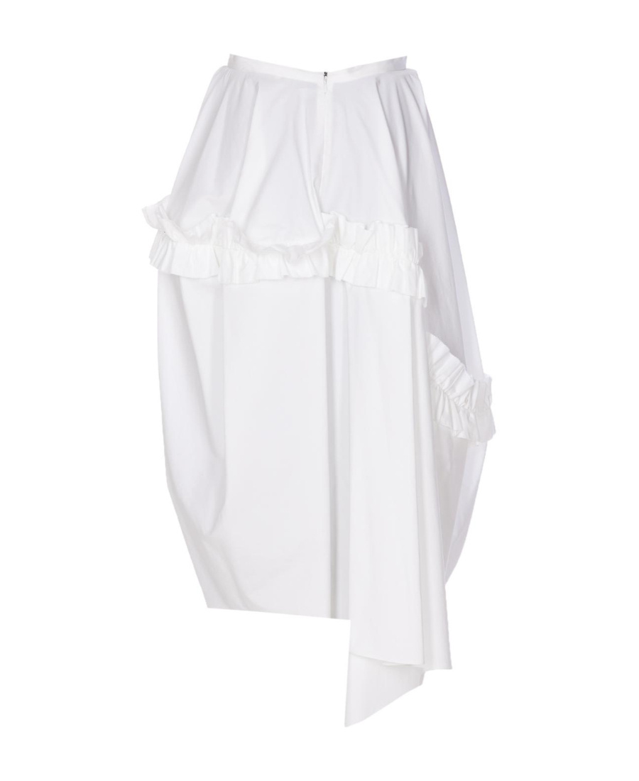 Alexander Mcqueen Ruffle-detail Asymmetric Skirt In White