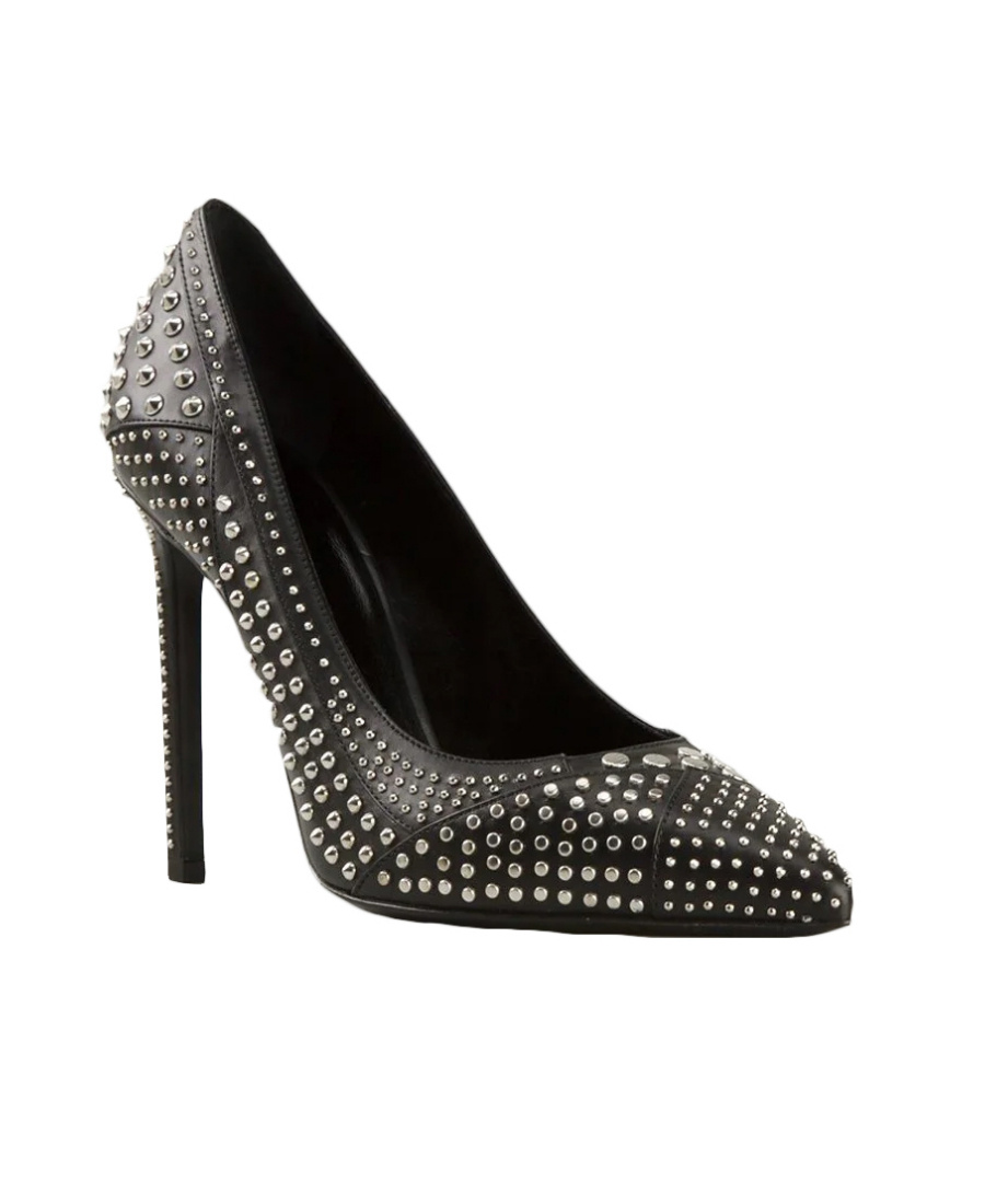 Saint Laurent Logo High Heels In Black