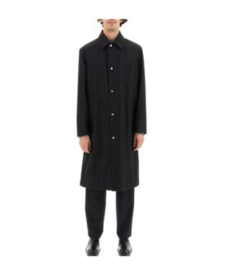 Jil Sander Logo-print Coat In Black