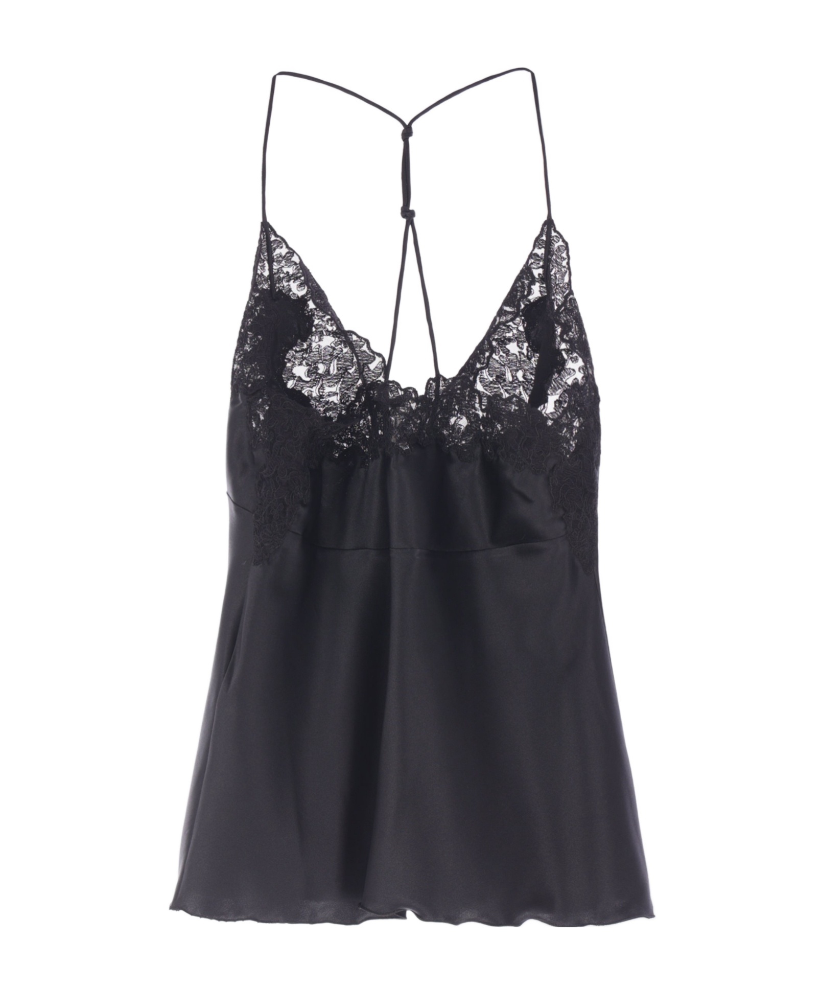 Ermanno Scervino Lace-trimmed Sleeveless Top In Black