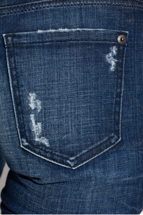 Dsquared2 Distressed Flared Jeans In Blue