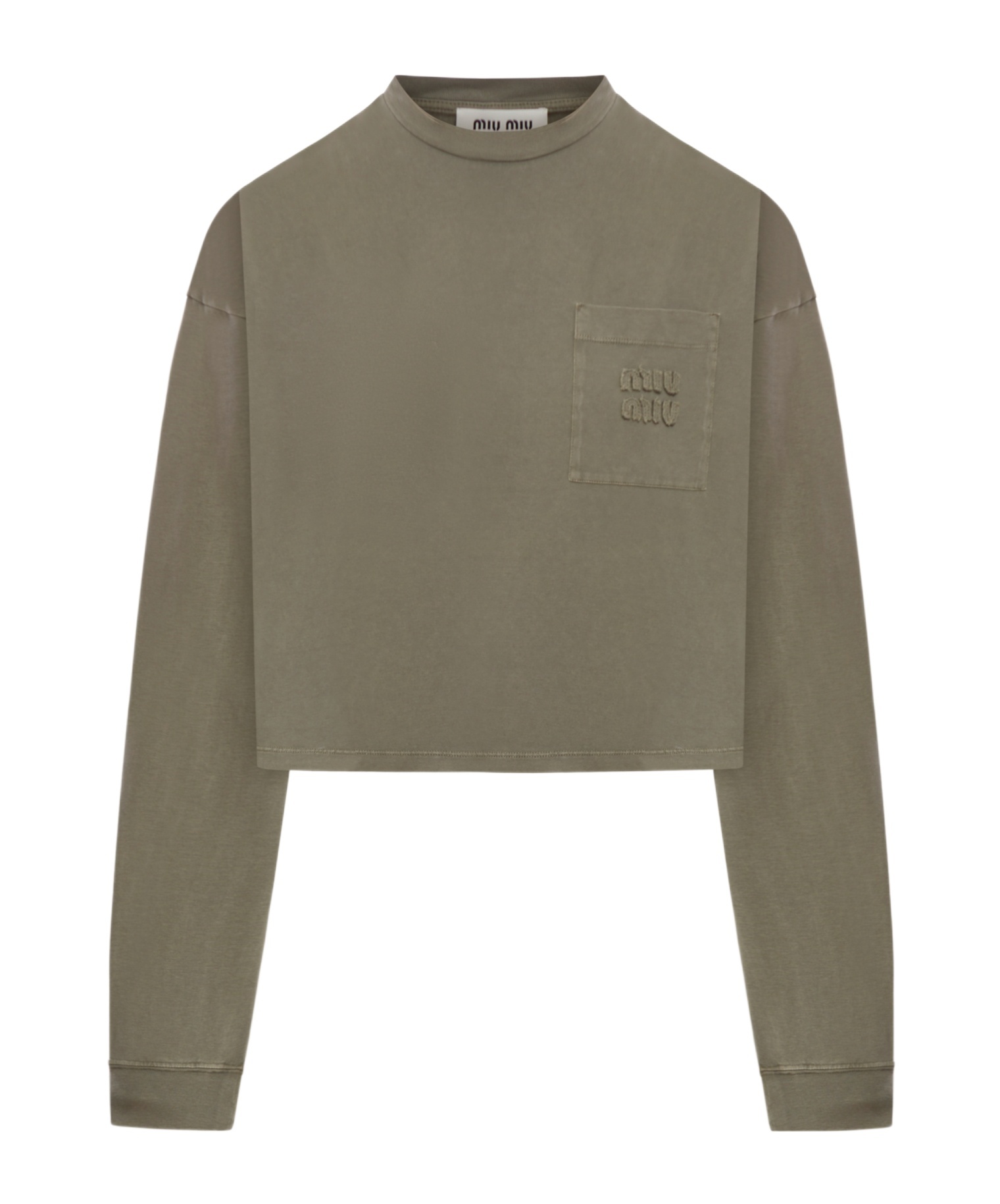 Miu Miu Long-sleeved T-shirt In Green