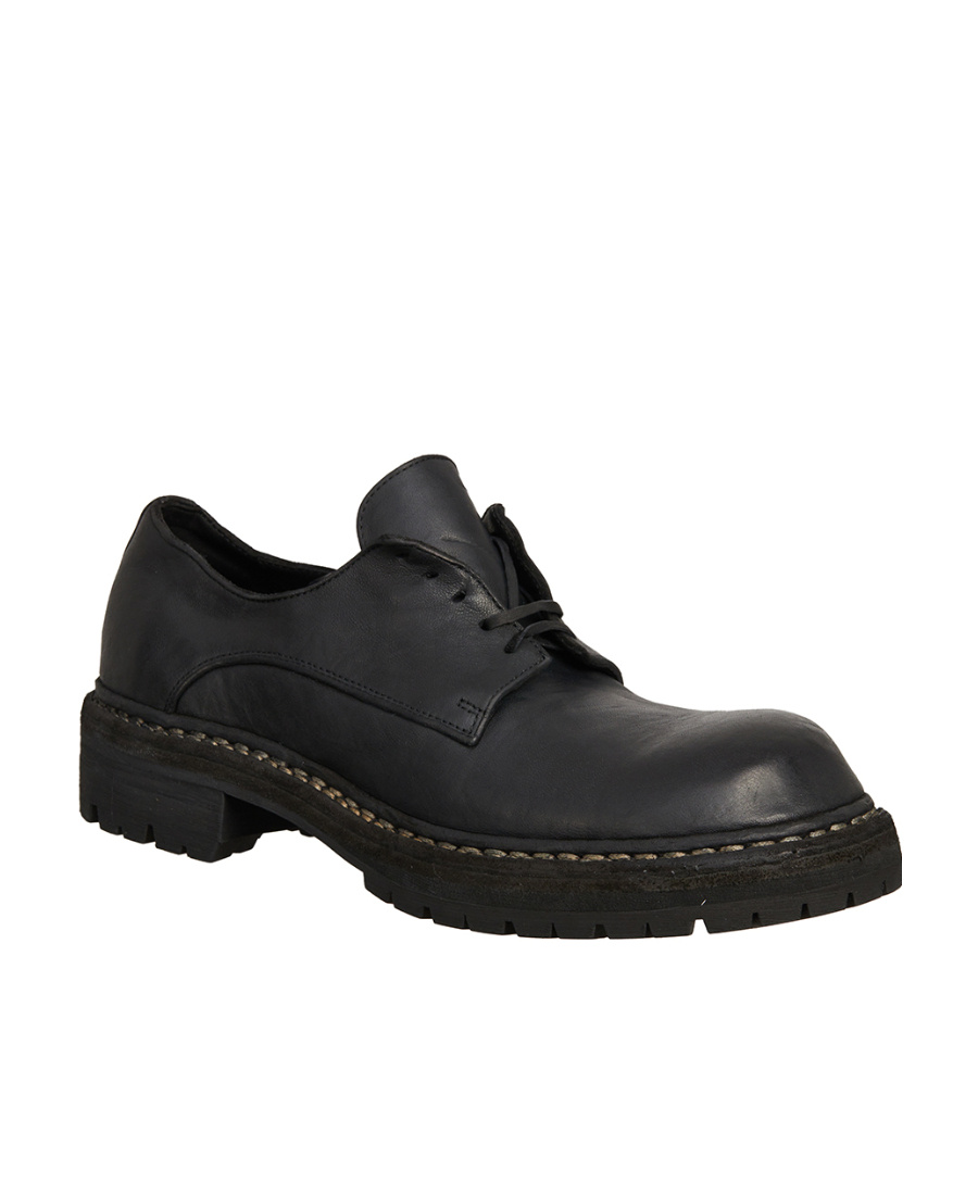 Guidi Lace Derby In Black