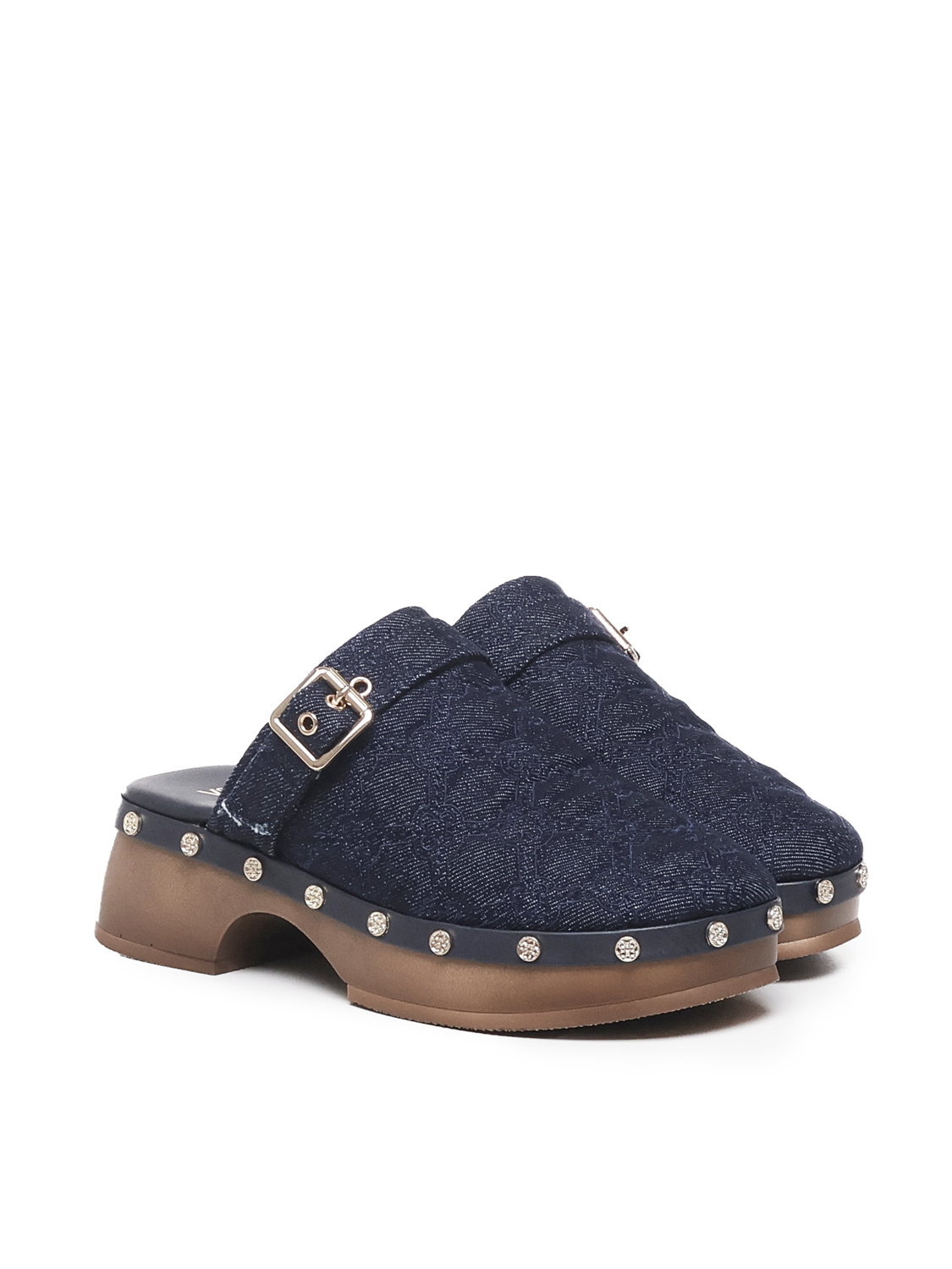 Shop V73 Nyala 55mm Denim Mules In Black