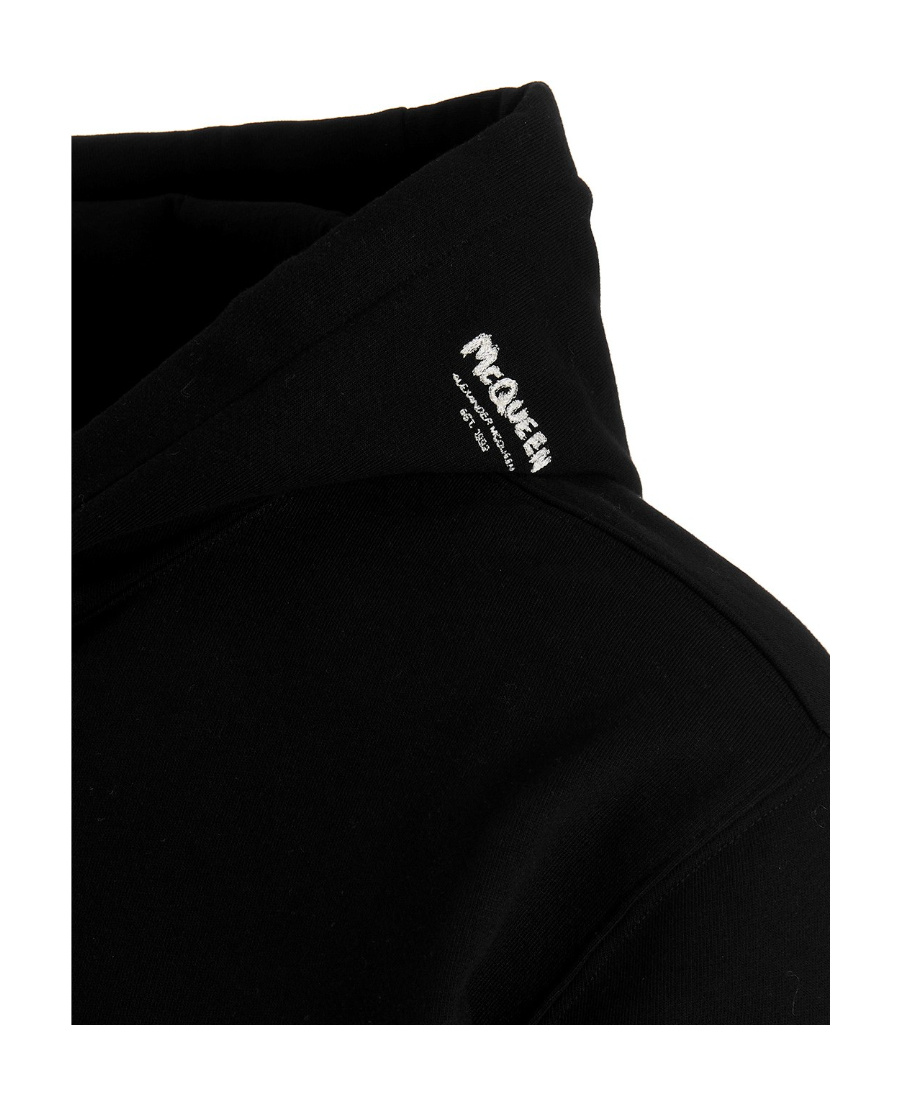 Alexander Mcqueen Small Graffiti Logo Hoodie In Black