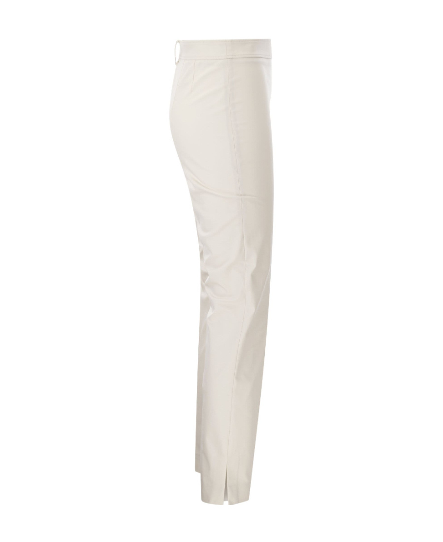 Brunello Cucinelli Cotton Twill Capri Trousers With Necklace In White