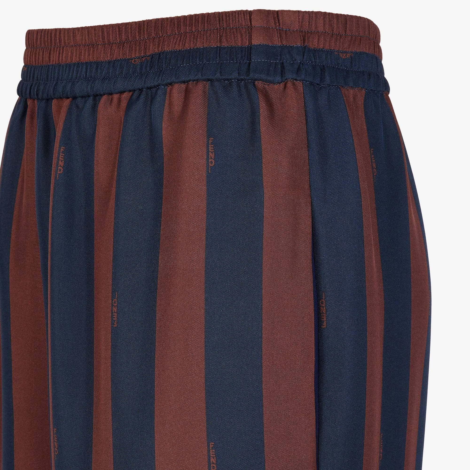 Fendi Monogram Jacquard Silk Trousers In Red