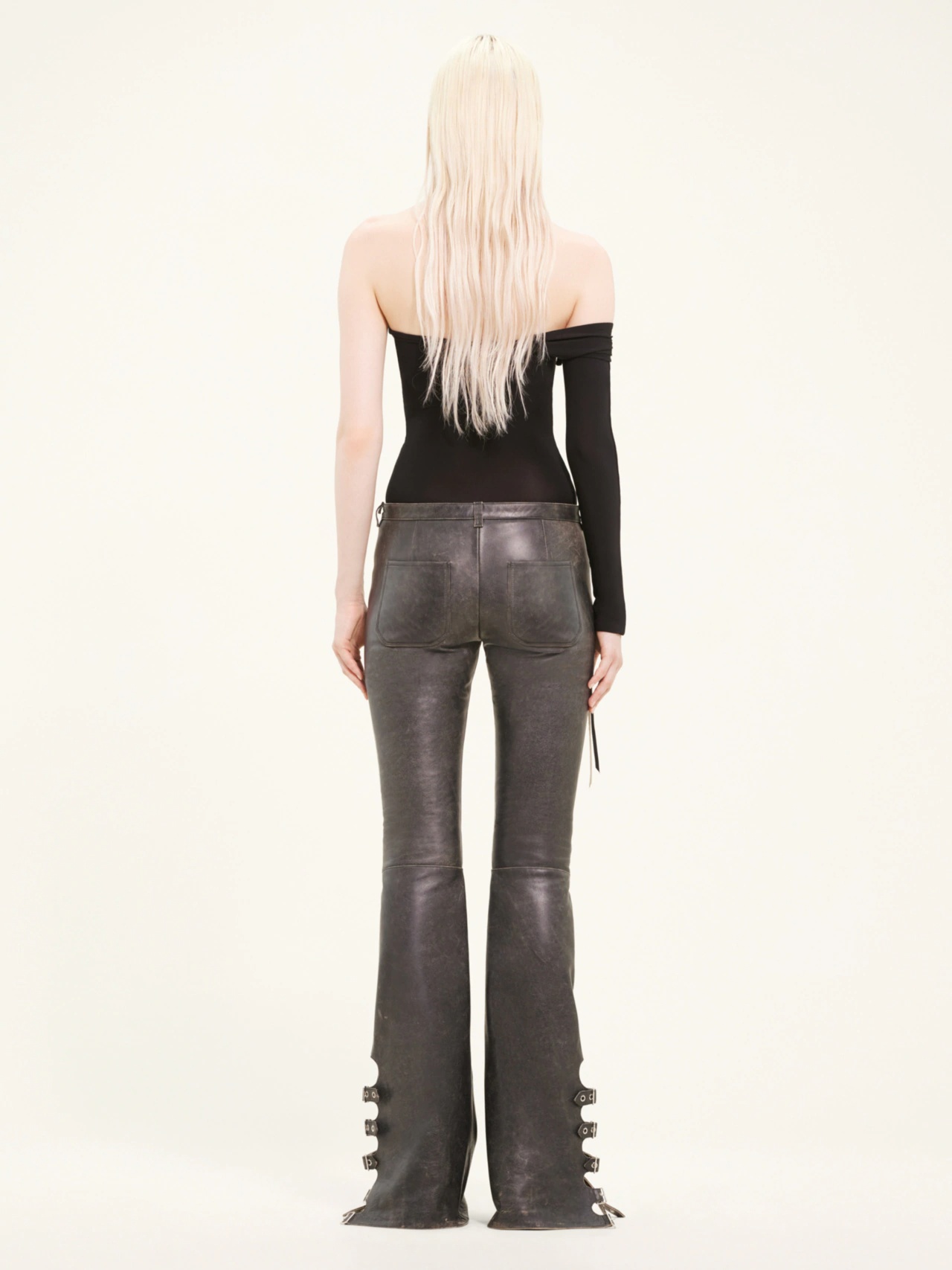 Courrèges Twisted Single-sleeve Jersey Top In Black