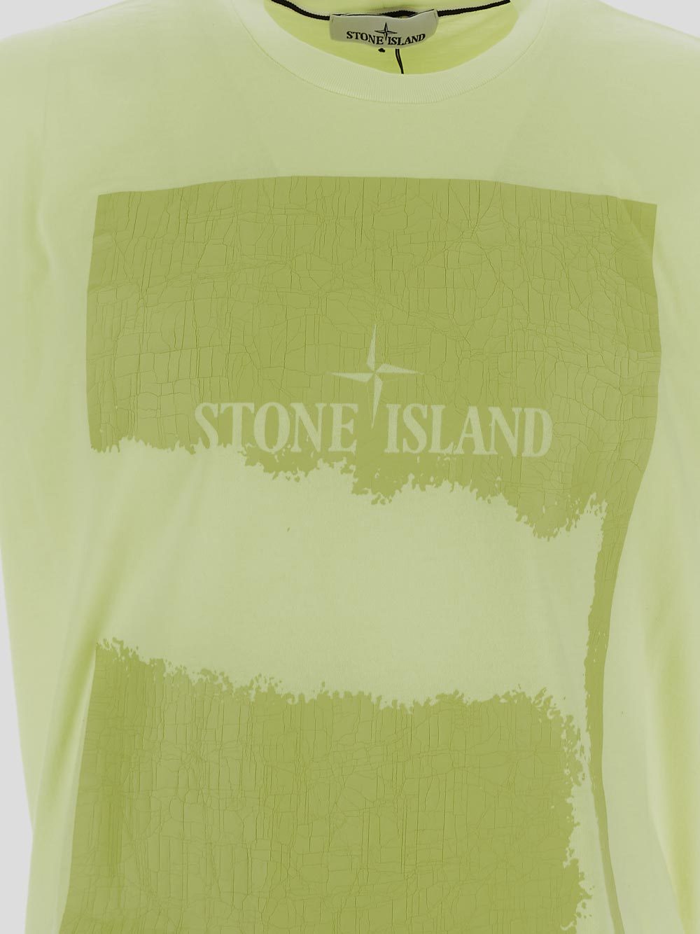 Stone Island Scratched Paint Two Cotton T-shirt In Green