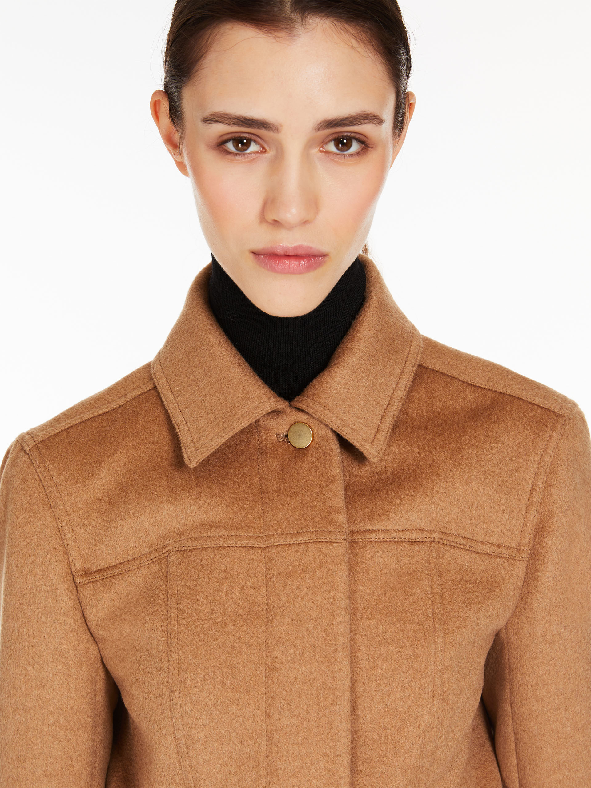 Max Mara Foglia Cropped Jacket In Brown