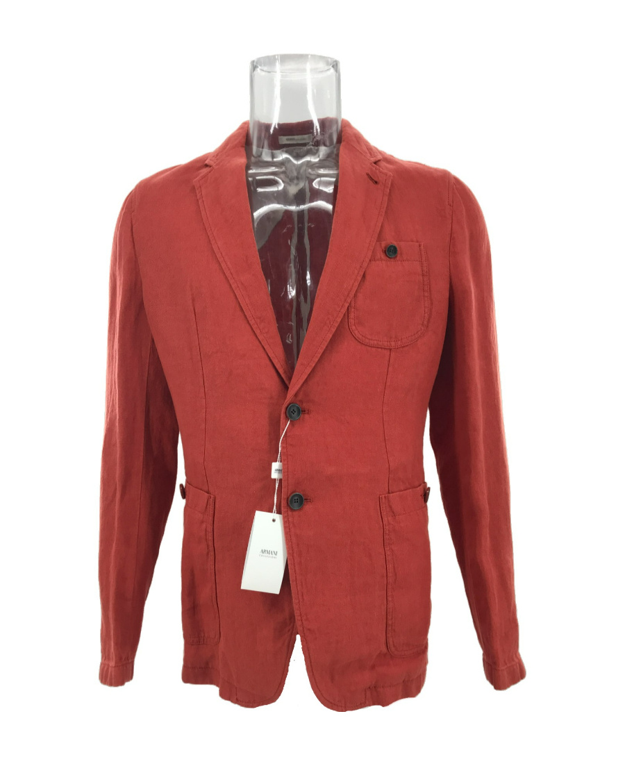 Armani Collezioni Long Sleeved Suit Jacket In Brown