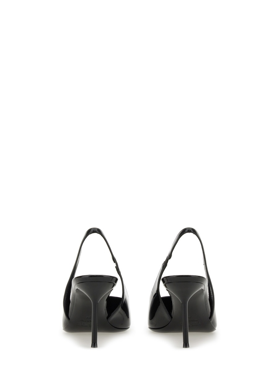 Paris Texas Lidia Slingback 70 Pumps In Black Patent Leather In Animal Print