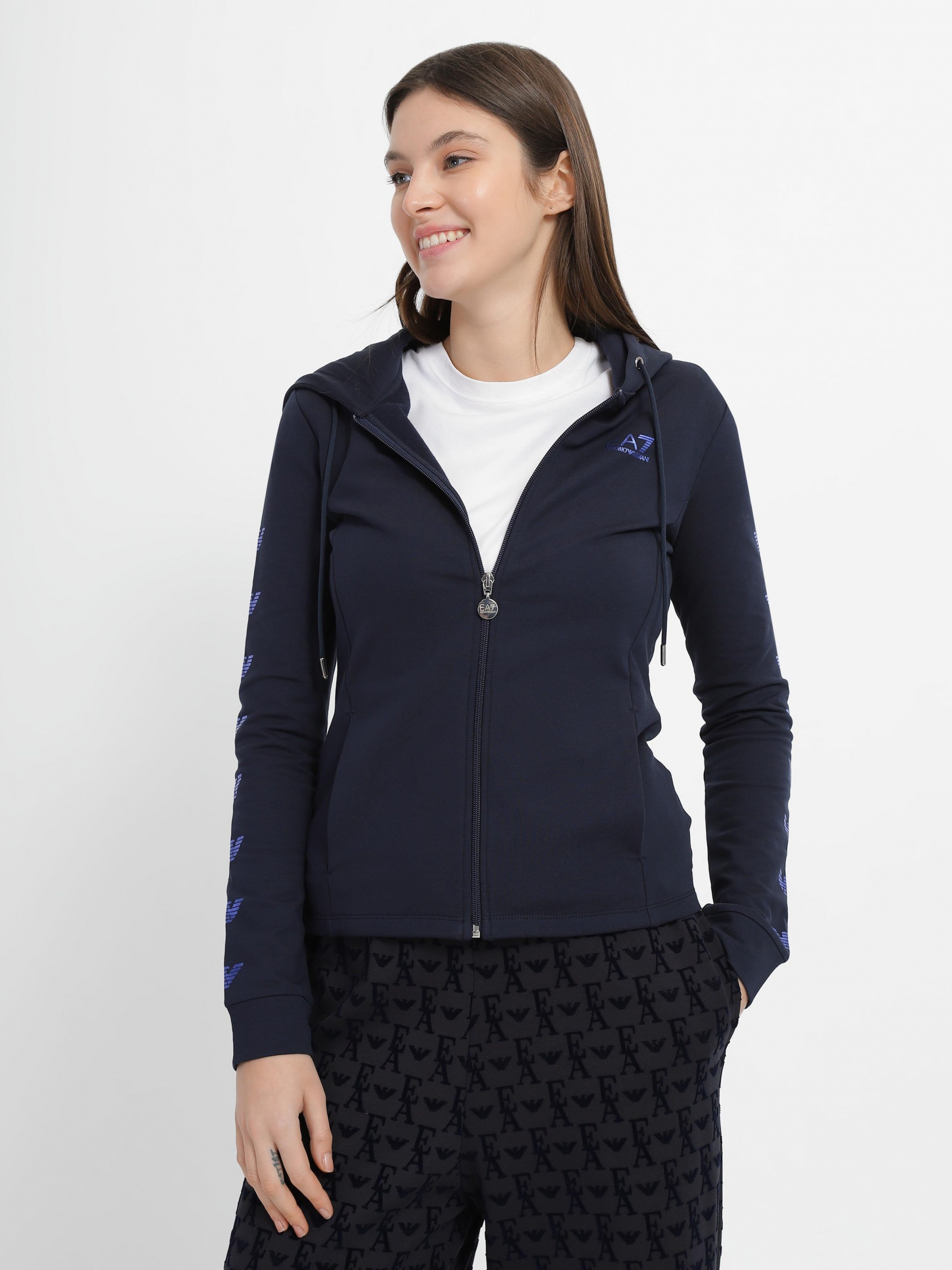 Ea7 Logo And Hat Casual Jacket In Black