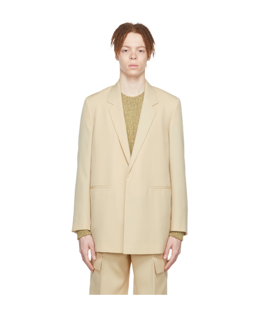 Jil Sander Ssense Exclusive Beige Wool Blazer In Nude