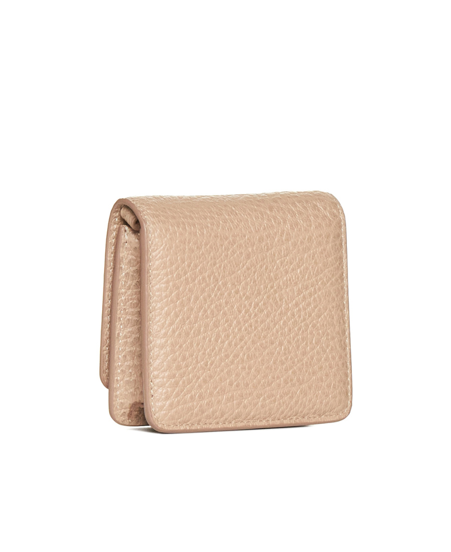 Maison Margiela Leather Wallet On Chain Small Bag In Nude