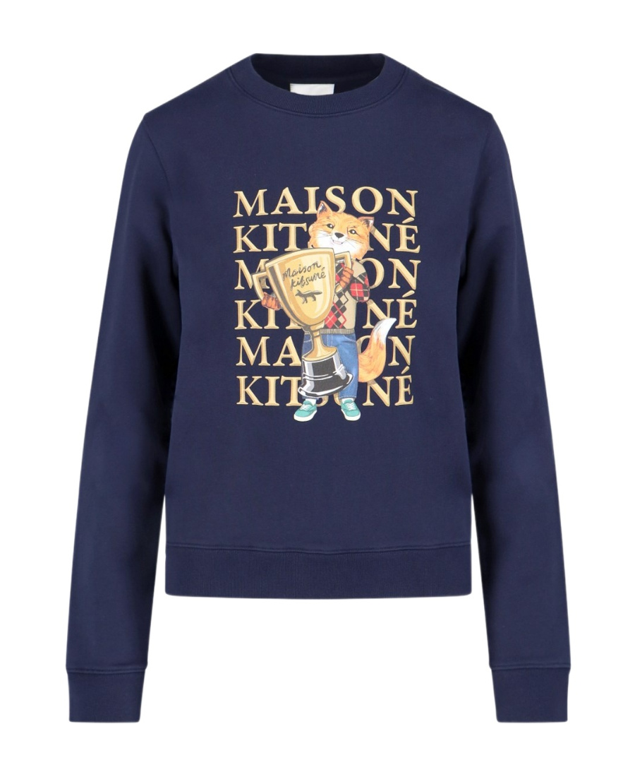 MAISON KITSUNÉ FOX LOGO-PRINT COTTON SWEATSHIRT